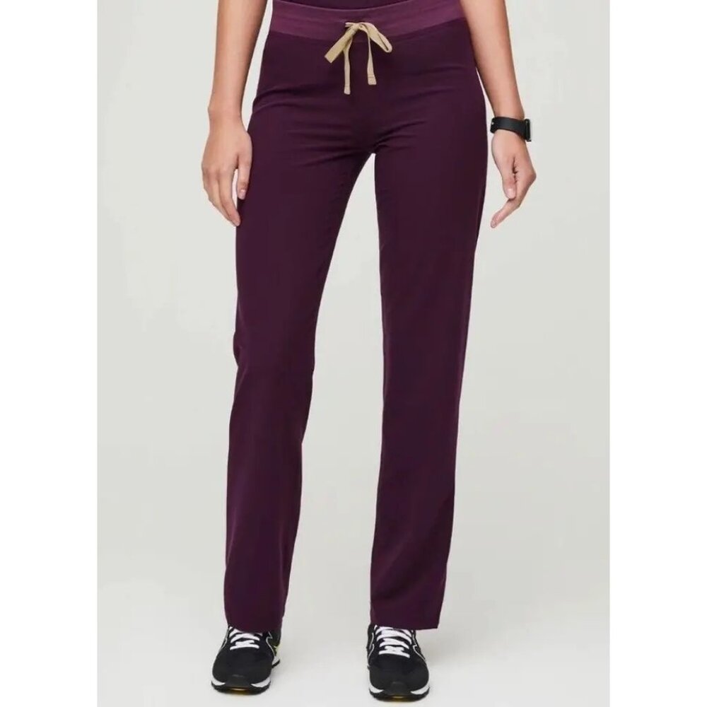 Figs Women's Purple Pants with Tan Drawstring